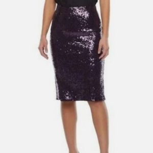 Liz Claiborne Purple Sequined Pencil Skirt